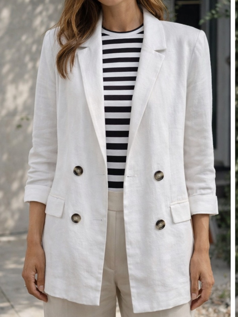 Alcott Women's White Linen Blend Jacket